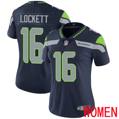 Seattle Seahawks Limited Navy Blue Women Tyler Lockett Home Jersey NFL Football #16 Vapor Untouchable->youth nfl jersey->Youth Jersey